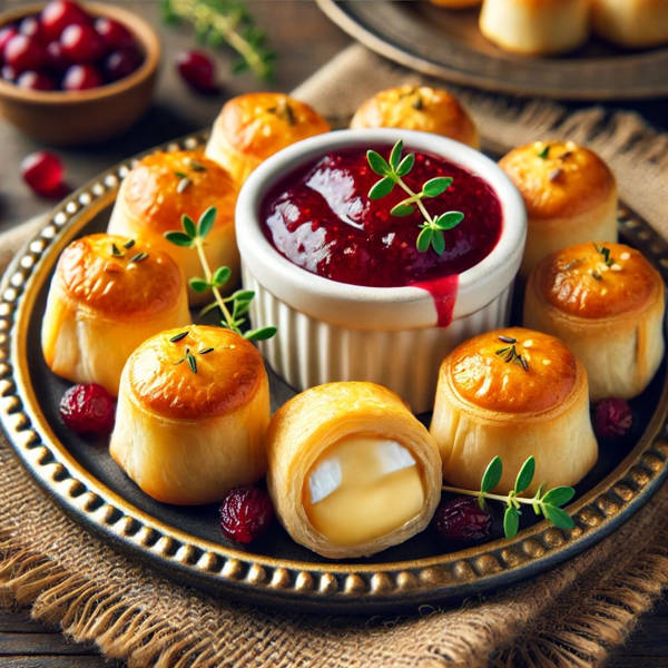 bocaditos de queso Camembert con salsa de arándanos, recetas navidad, aperitivos