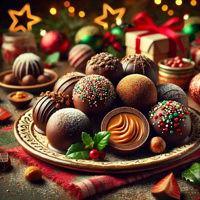 deliciosas bombas de chocolate navideñas rellenas