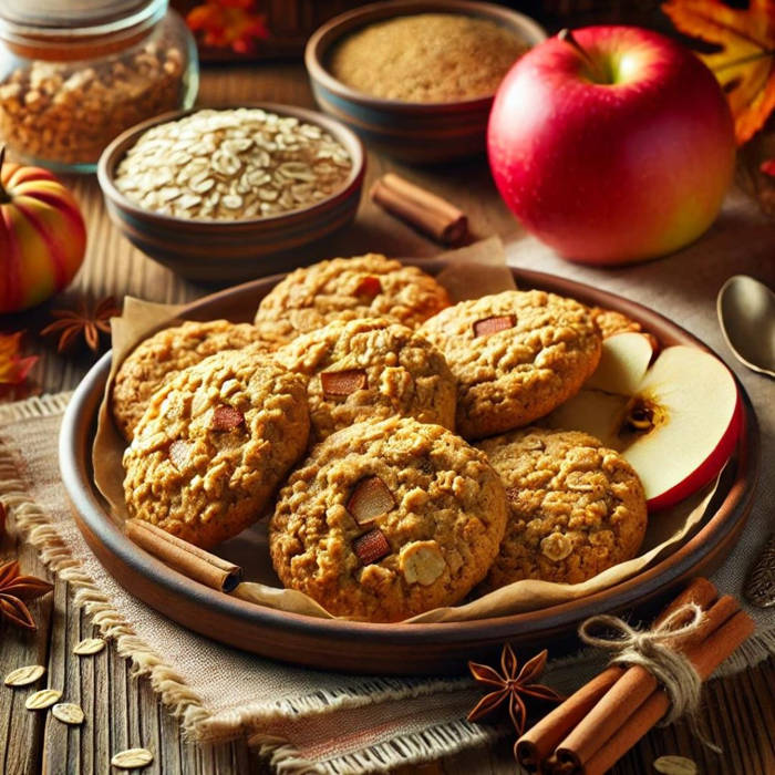 galletas de avena, manzana y especias de otoño