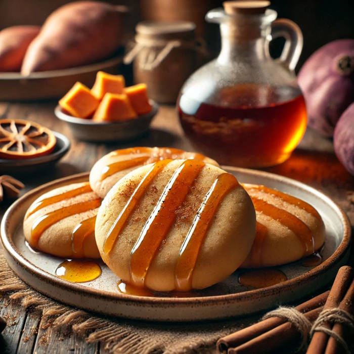 galletas de batata, galletas de boniato con glaseado de maple, recetas navidad, otoño