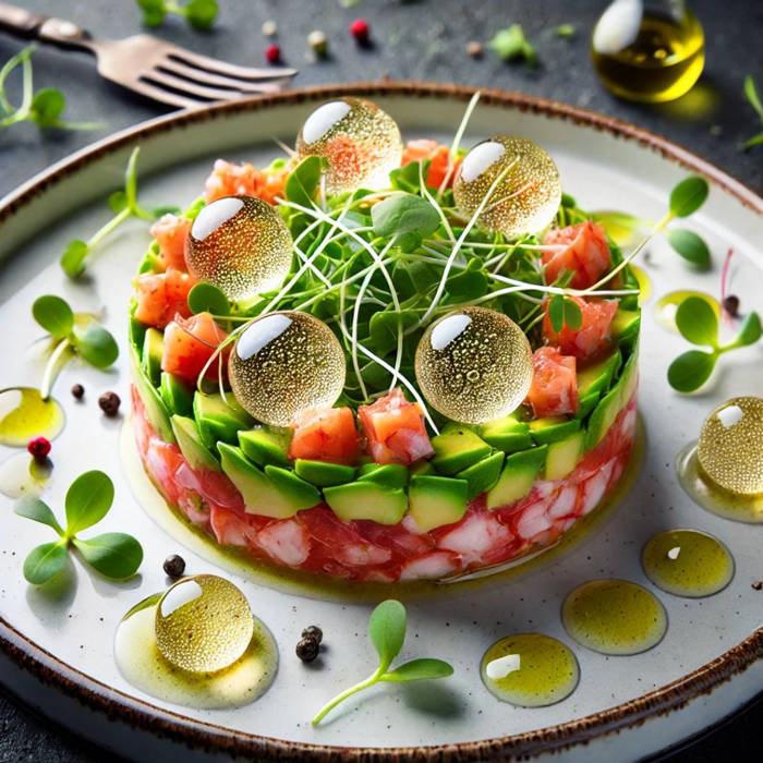 tartar de langosta con aguacate y gelatina de champagne, recetas navidad