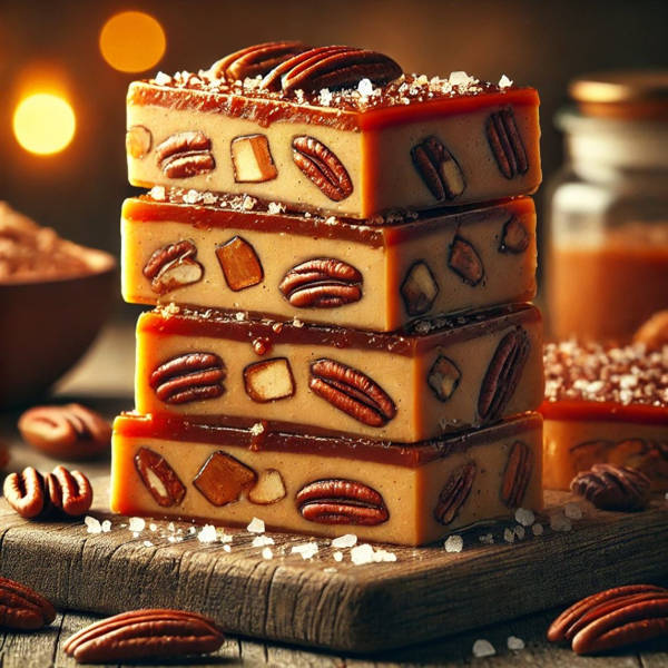 turrón de caramelo salado y nueces pecan, recetas navidad,