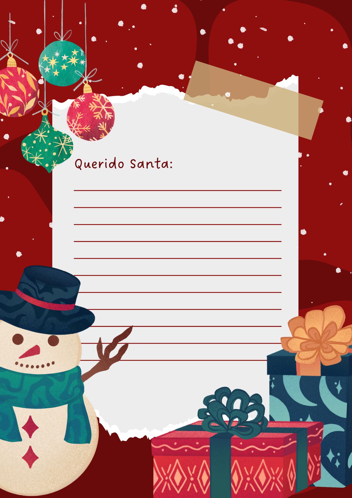 Carta para escribir a Papá Noel, Santa Claus, Viejito Pascuero, ​San Nicolás​